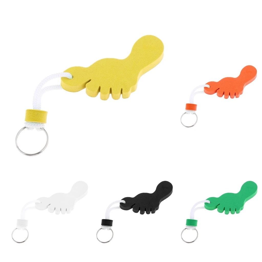 Safety Water Sports Foam Floating Keyring Keychain Key Holder Key Fob - Foot Shape for Boating Yachting Fishing Swimming Kayak