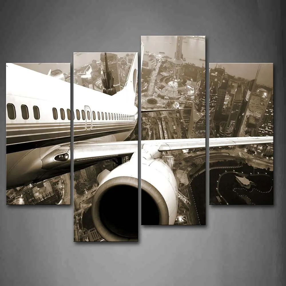 

4Piece Canvas Art Printing Realistic aircra series Painting Custom Canvas Print On Canvas Printing Wall Pictures Home Decoration