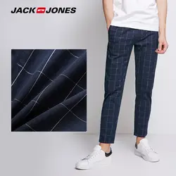 JackJones для мужчин эластичные лайкра бизнес досуг Проверить Костюм обтягивающие мужские брюки Fit Модные мотобрюки мужской брендовая одежда