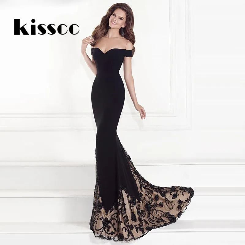 Buy Cheap KISSCC Sexy Slash Neck Strapless Sequined Patchwork Bodycon Long Party Dress Off Shoulder Tight Package Hips Floor Length Dress