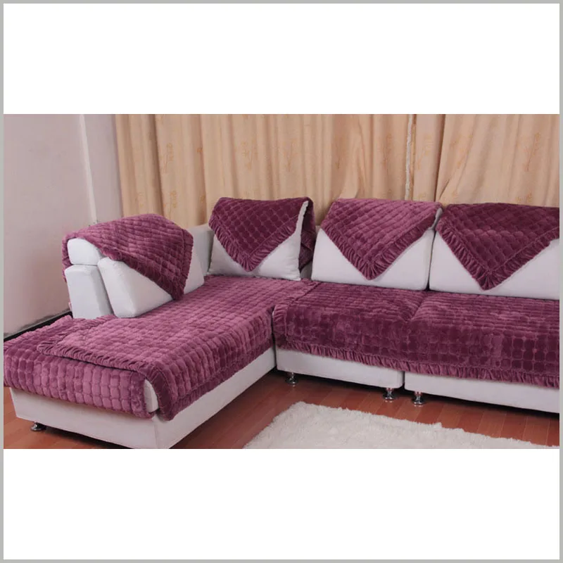 Europe Classical Sofa cover Winter Snow Thick Flannel Plush Sofa Covers