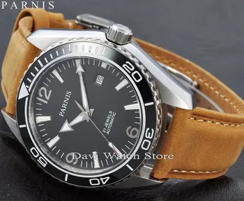 

Parnis 45mm stainless steel case Ceramic Bezel Sapphire Glass Men's MIYOTA Automatic mens Watch