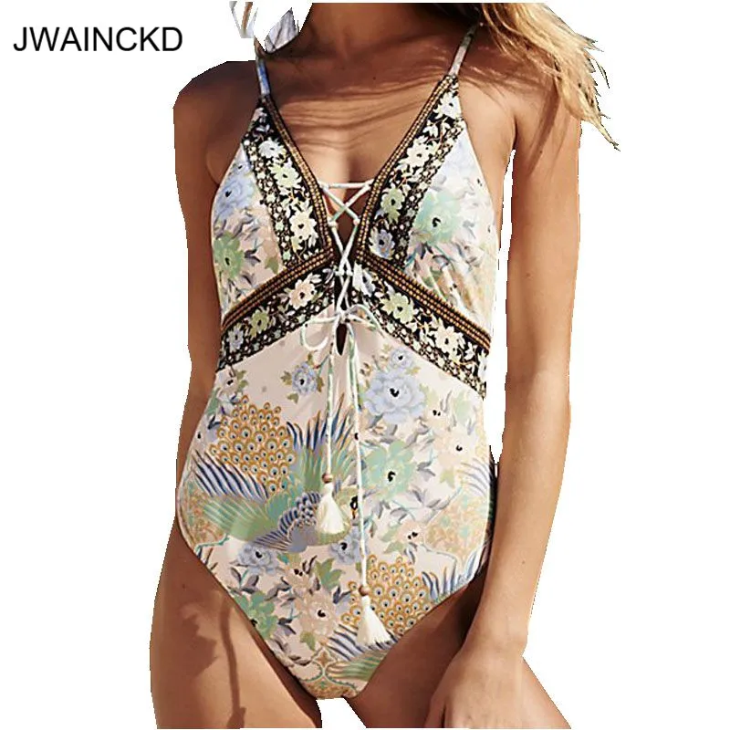 Сексуальный слитный купальник JWAINCKD 2019 женский однотонные стринги с открытой