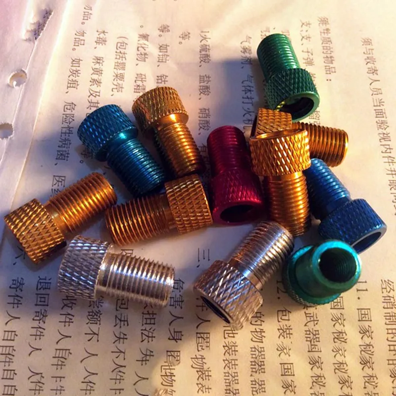 

2019Road Bike Light Bicycle Valve Adapters Wind Fire Wheels Adapters Gas Nozzle Air Valve Conversion Head Converter Color random