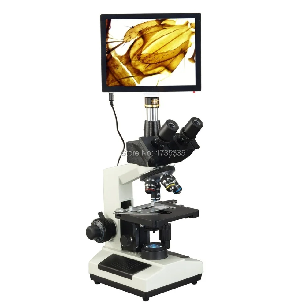 40X 2000X 5MP 9.7 Inch Touchscreen Digital Compound Trinocular LED Lab