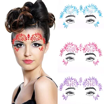 

Masquerade Face Decoration DIY Jewelry Acrylic Rhinestone Festival Party Temporary Tattoo Fashion Face Stickers for Women
