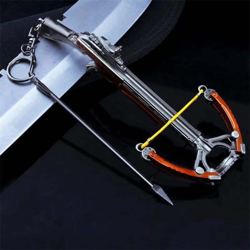  Game PUBG Crossbow Playerunknown Field Battle Cosplay Accessories Alloy Armor Model Key Chain Keych