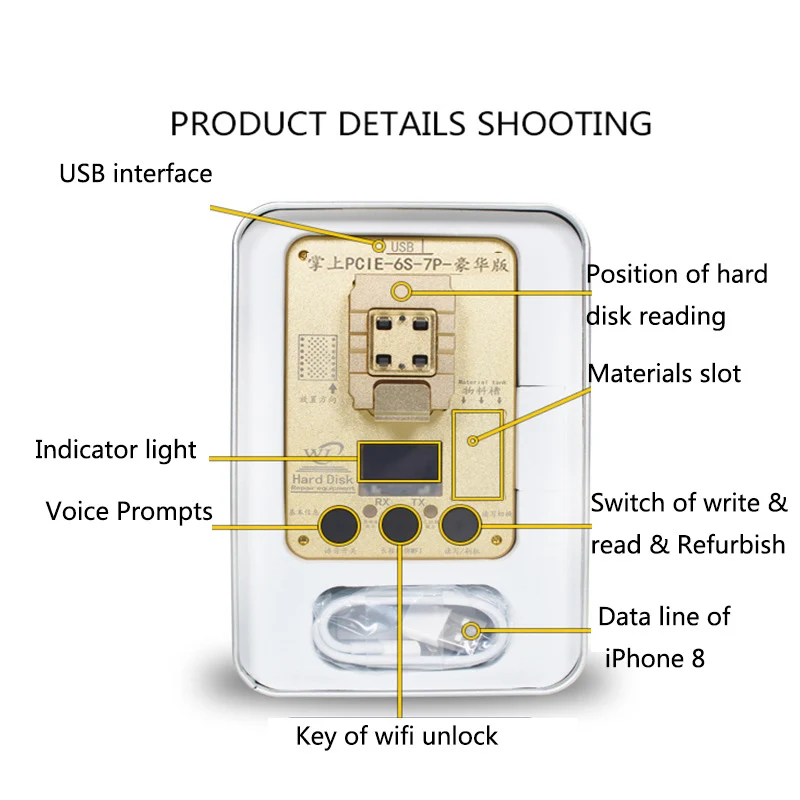  WL PCIE NAND Programmer PCIE Hard Disk Test Repair instrument IC Chip Programmer For iPhone 6S 6SP 