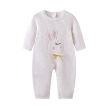 Auro Mesa infantil Newborn Baby hollow sweater knit Romper Sweet Cute Rabbit Baby Clothes roupa infantil menino recem nascido comedia infantil