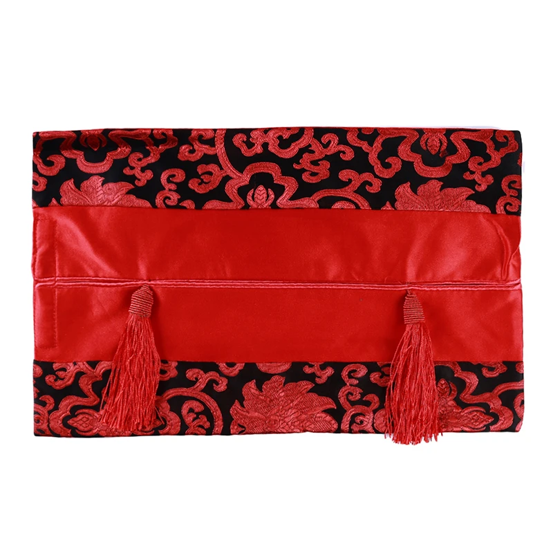 Red and Black Китайский стиль, лицевой чехол Kleenex, китайский стиль, хлопок, заполненный, Высококачественный шелк, хлопок, пэчворк, кисточка, роскошные коробки для салфеток - Цвет: Red and Black