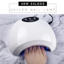Автоматический датчик 48 Вт Профессиональная 365+ 405 нм УФ светодиодная лампа для сушки ногтей машина для полировки всех ногтей