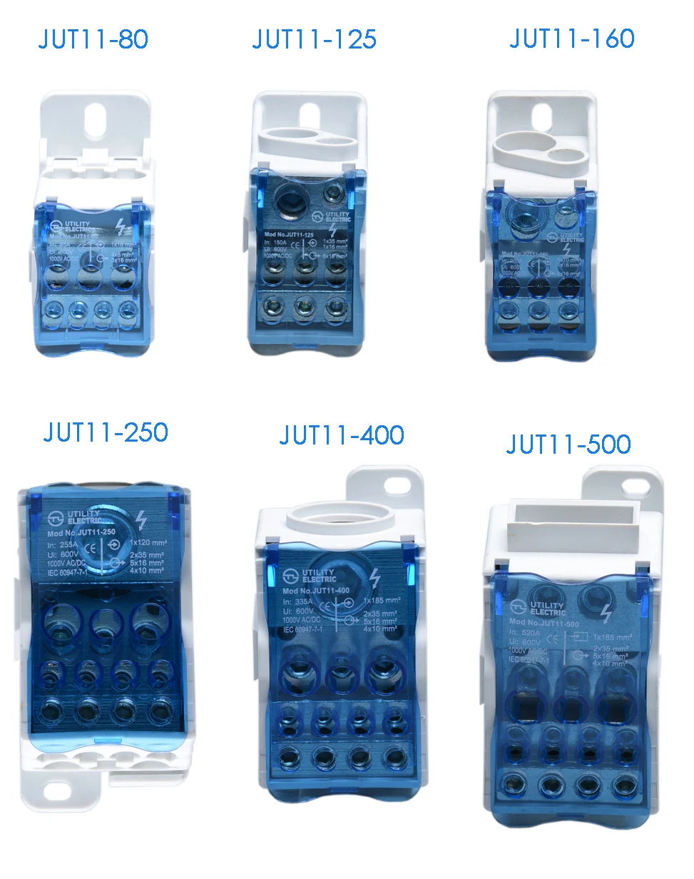 

UKK80A 125A 160A 250A 400A 500A DIN Rail IEC Power DistributionTerminal Block Screw Universal Electric Wire Connector
