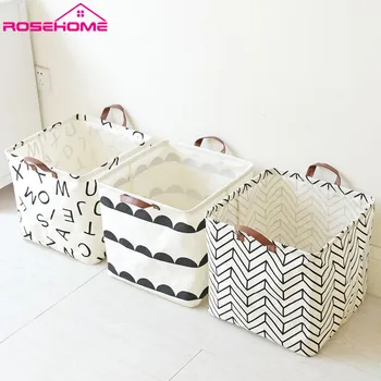 

33cmx33cmx33c Folding Laundry Basket Cartoon Storage Barrel Cotton Linen Dirty Clothes Basket Toy Bra Sock Storage Basket/Bucket