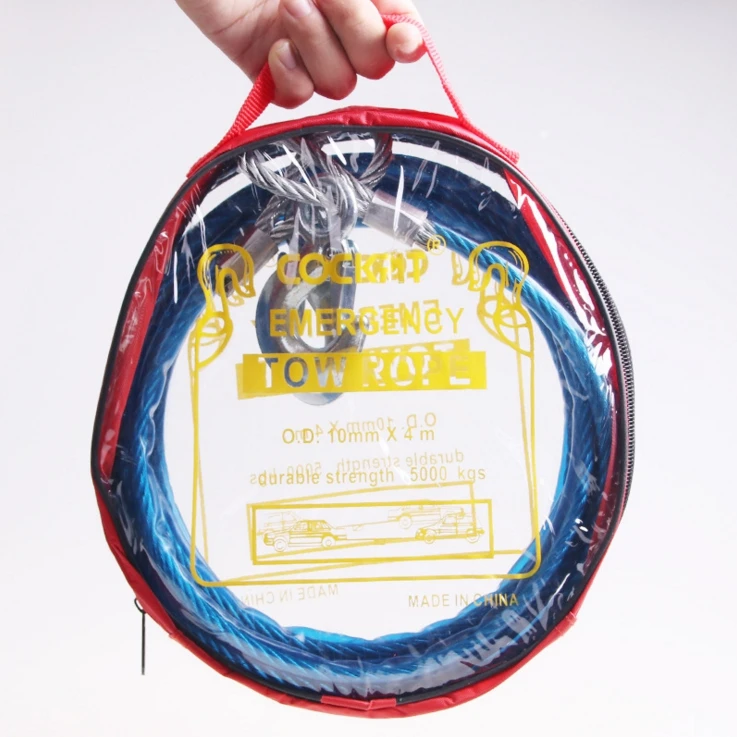 الثقيلة سحب الحبال 4 M 5 طن سلك كابل عالية القوة سلامة هوك أسلاك الفولاذ مقطورة سيارة الطوارئ حبل قطر