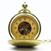 Классический Дисплей скульптура раскладушка ретро скелет механические унисекс для мужчин женщин Подарочные карманные часы PJX1303