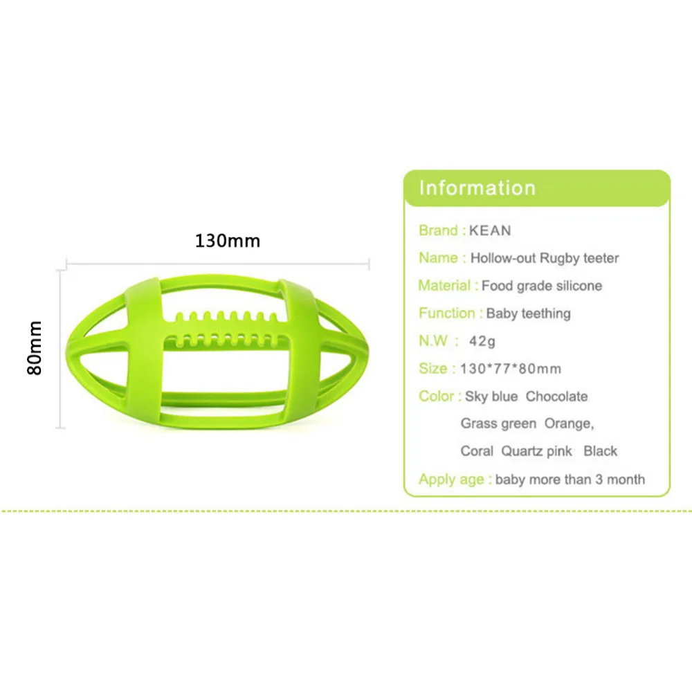 Детские Силиконовые Прорезыватели для младенцев игрушка для кусания в форме футбольного мяча 3D полый дизайн зубной прорезыватель для малышей Уход за зубами маленькие жевательные игрушки