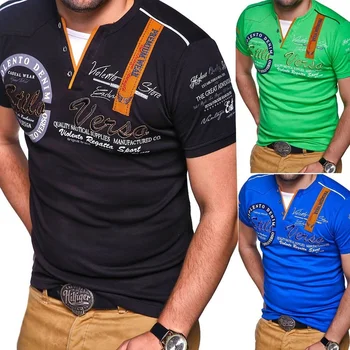 

ZOGAA Men Summer Casual Short Sleeve Letter Printed Polo Shirt for Men Business Designer Casual Solid Male Cotton Brand Clothing