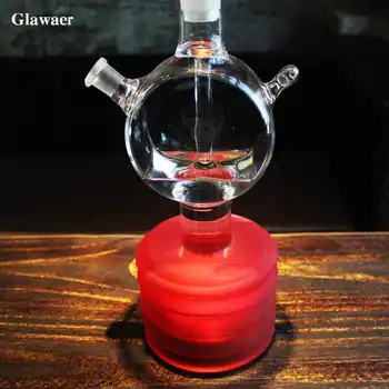 Glawaer colorful glass shisha hookah silicone hose LED light nargile water pipes glass tube bowl valves cachimba online sale