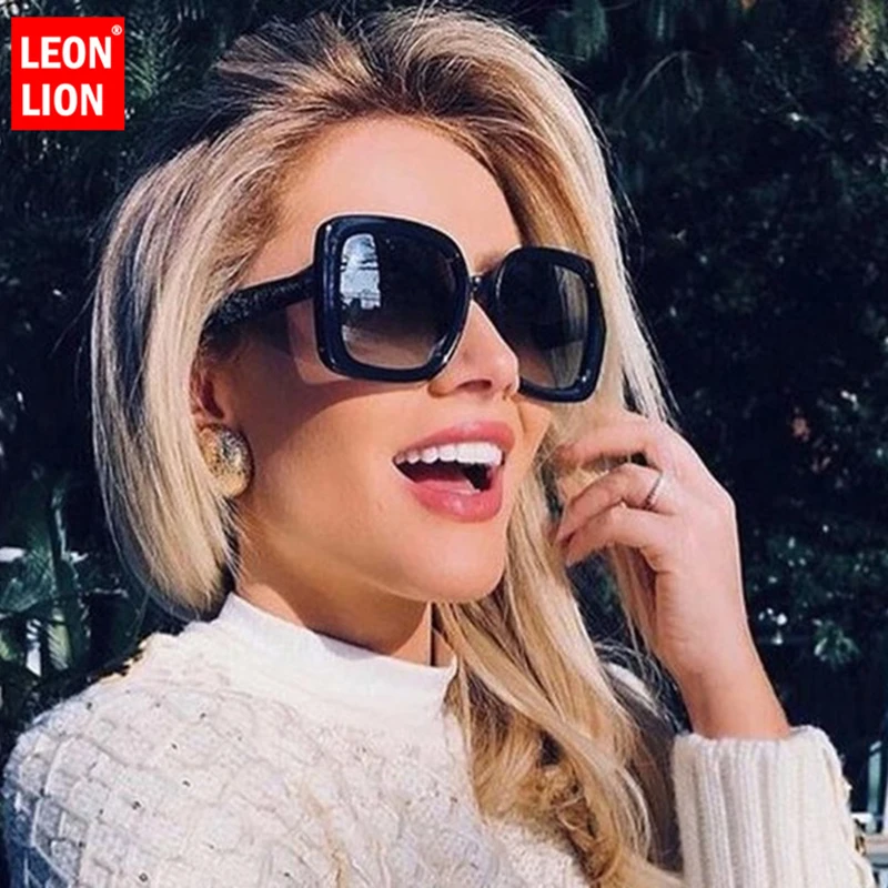 

LeonLion 2019 Square Big Frame Sunglasses Women Candy Colors Frame Gradient Oculos Feminino Street Beat Gafas De Sol Mujer