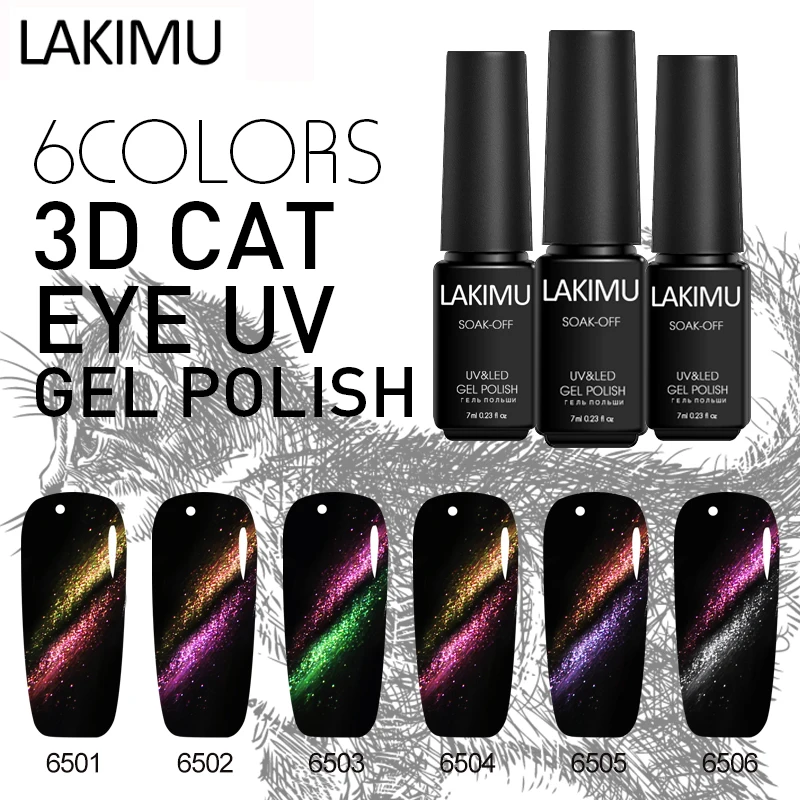 

Lakimu Gel Nail Polish Chameleon Cat's Eye Gel Varnish 7ml Magnetic Cat Eye Soak Off Long-lasting Lucky Set Gel Manicure