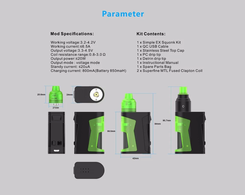 Original Vandy Vape Simple EX Kit 4ml Bottle Pod RDA Tank Rebuildable Nic Salt EX Squonk Kit Vaporizer Electronic Cigarette Vape 01 (4)