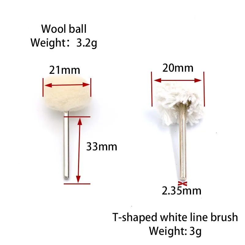 10 шт. 2,35/3 мм хвостовик Мини Кисть для полировки для шлифовальный станок вращающийся вышлифовка, полирование кожаным кругом Точильщик колеса щетка для вращающегося инструмента