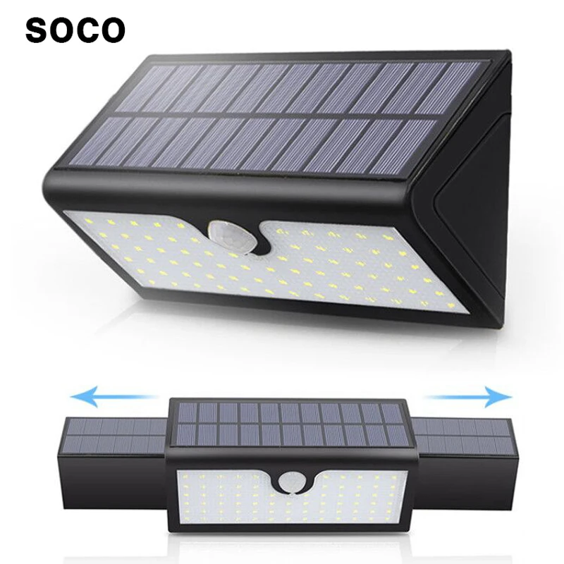 

SOCO Wall Light Scalable 71 LEDs Solar Led Outdoor Street Garden Light Folding Unique Design Shrinkable Pathway Garden Lighting