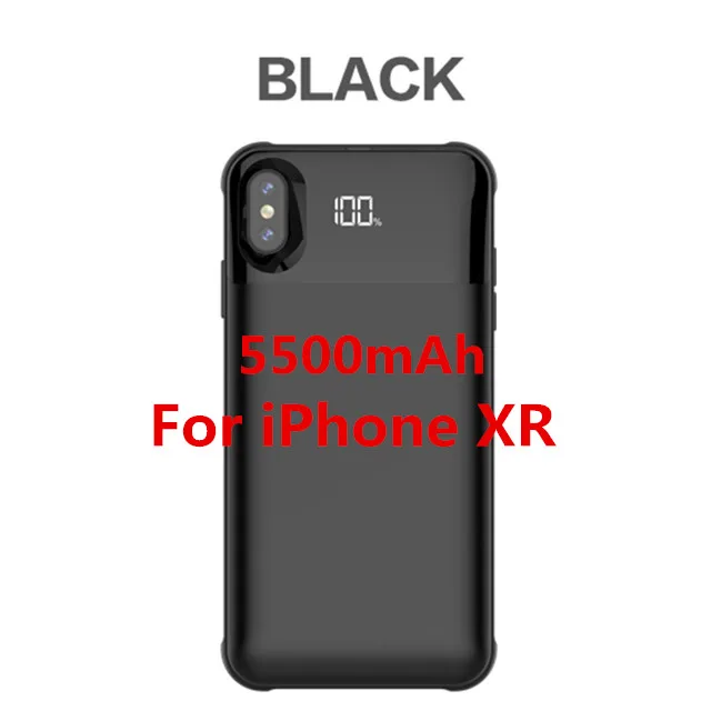 Расширенный чехол для аккумулятора телефона для iPhone X/XS, портативное зарядное устройство для iPhone XR/XS Max, беспроводной магнитный чехол для зарядки - Цвет: Black For XR