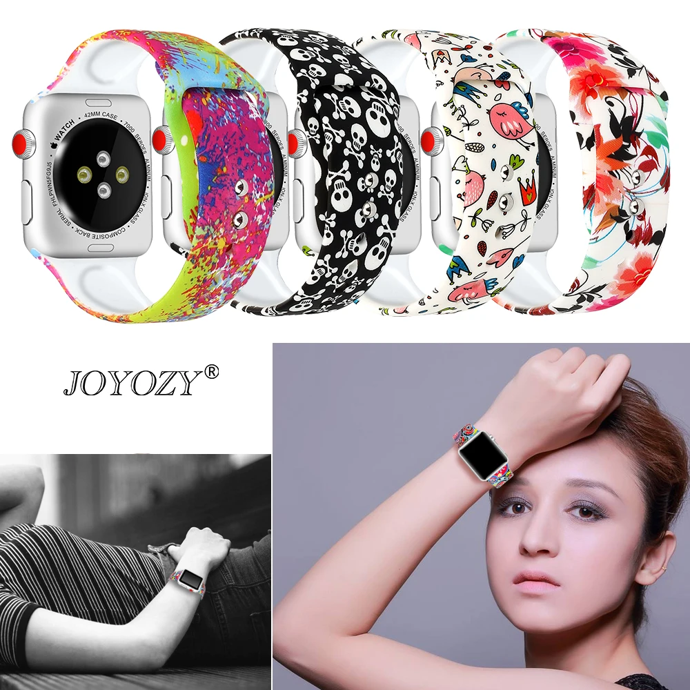 Силиконовый ремешок Joyozy для apple watch часов 4 42 38 3 iwatch 44 40 мм спортивные Популярные