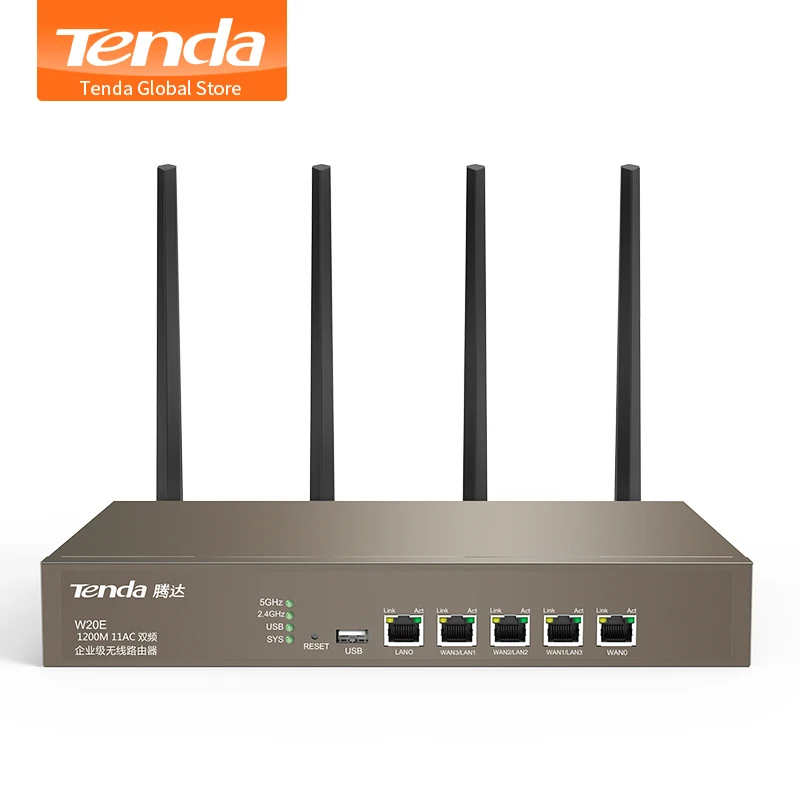 Tenda W20E Smart 1200 Мбит/с Гигабитный беспроводной WiFi маршрутизатор 11ac 2,4G/5 ГГц Wi-Fi повторитель для офиса/интернет кафе/предприятия