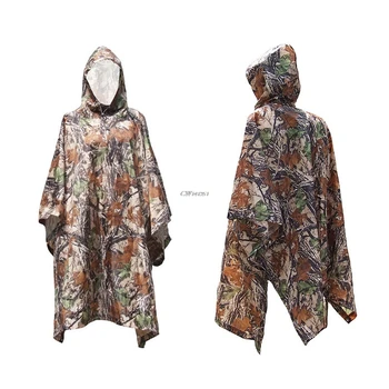 

3in1 Outdoor Military Travel Camouflage Raincoat Poncho Backpack Rain Cover Waterproof Tent Mat Awning Hunting Camping Hike P41
