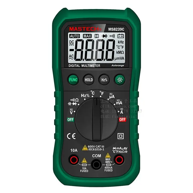 

Digital Multimeter MASTECH MS8239C AC DC Voltage Current Capacitance Frequency Temperature Tester Auto range multimetro 3 3/4