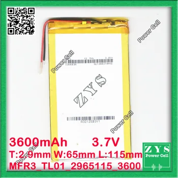 

2965115 3065115 3.7V 3600mah Lithium polymer Battery with Protection Board For PDA Tablet PCs Digital Products Free Shipping