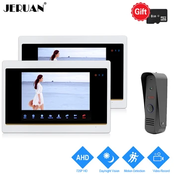 

JERUAN 720P AHD HD 7 inch Video Door Phone Unlock Intercom System 2 Record Monitor + IR Mini 1.0MP Camera With Motion Detection