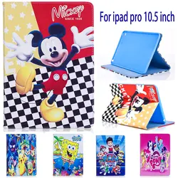 Мода стоять чехол smart Cover для Apple ipad pro 10,5 A1701 A1709 картонная коробка Микки Покемон Миньоны Губка Боб пара чехлов Капа