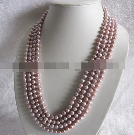 

huij 0033066 100" 6-8mm Lavender Freshwater Pearl Necklace Strands Jewelry