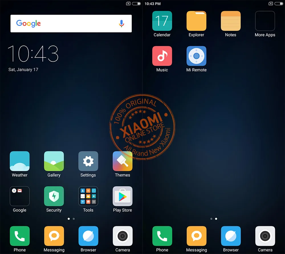 xiaomi 5S plus 6+128 about desk