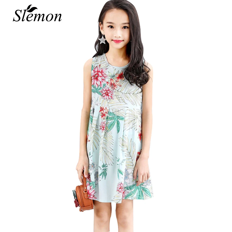 Little Kids Summer Sleeveless Dress Flower Floral Pattern ...