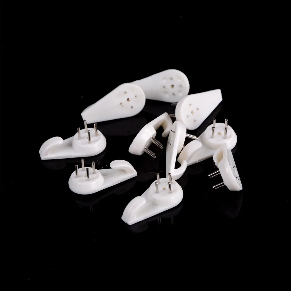 

20pcs White Painting Photo Frame hook Plastic Invisible Wall Mount Photo Picture Nail Hook Hanger