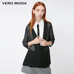 Vero Moda женский 2019 новый один пуговица 3/4 рукава тонкий костюм куртка Длинный блейзер | 318308539