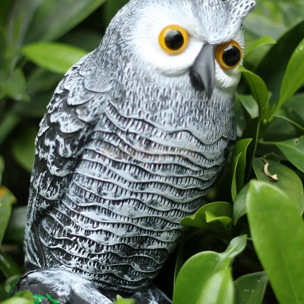 12 Types Simulation Feathered Male Duck Owl Swan Hawk Garden Decor Toy Against Pests Small Birds Rabbit Garden Yard