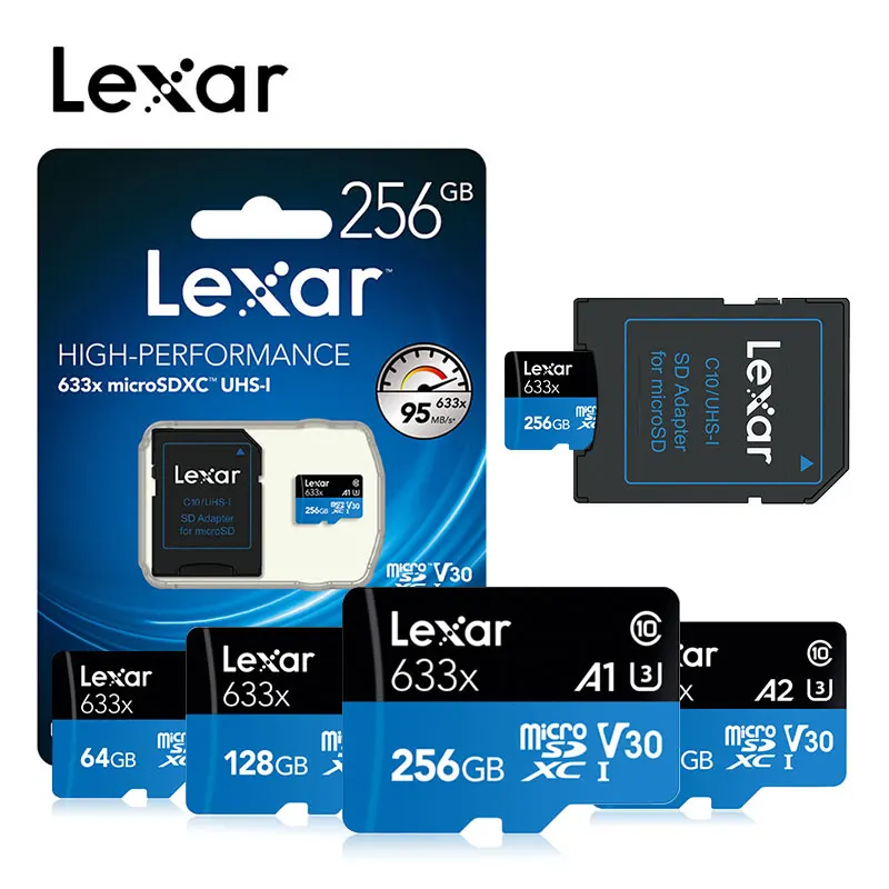 

Lexar 128GB Micro SD 16GB 32GB Memory Card TF Flash Card high speed up to Max 95M/s 64GB Class10 633x cartao de memoria