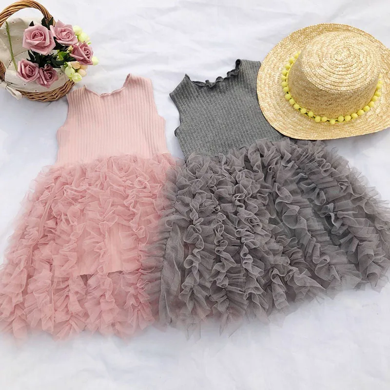 Party Tulle Patchwork Todler Girl Dresses Baby Girl Clothes Summer Dress Grey Pink Little Kids Clothing 2019 Fashion  2 3 4 5 6 7 8 9 10 11 12 13 14 15 years little cotton kids clothes girl princess dresses.jpg