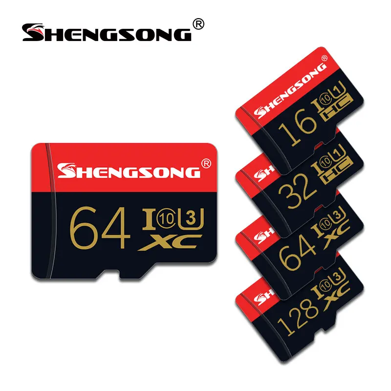 Лучший Shengsong карта Micro SD карты памяти 16 Гб, 32 ГБ, 64 ГБ и 128 Гб MicroSD Max 80 м с Uitra C10 TF карты C4 8G картао де memoria