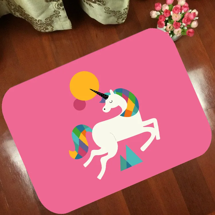 

Mats Anti Slip Floor Mat Fashion Unicorn horse cartoon Carpet Printed Pattern Carpet Rug for Bathroom Door Living Room