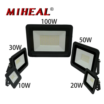 

2pcs 10W/20W/30W/50W/100W LED Flood Light 110V/220V Floodlights Searching Lamp Waterproof IP68 Reflector Wall Outdoor Spotlight