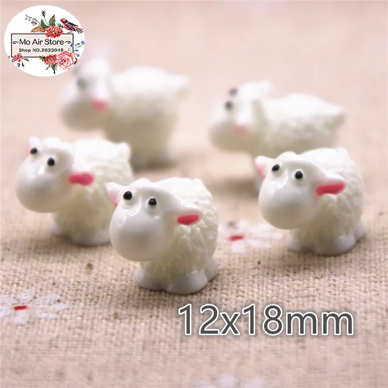 

10pcs resin kawaii 3D Animal Sheep Lovely Charm for decoration DIY accessories 12x18mm