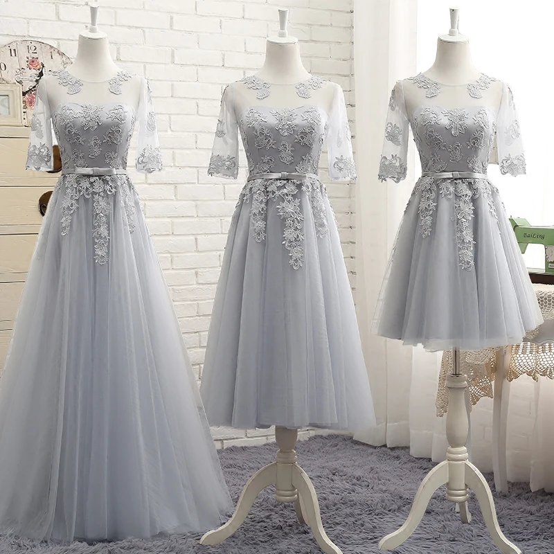 Angel Married Elegant Bridesmaid Dresses Half Sleeve Wedding Party