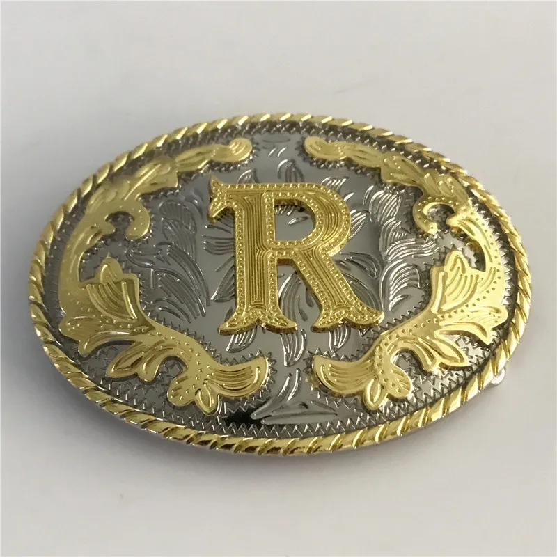 Retail New 3D Lace Golden R Initial Letter Cowboys Belt Buckle for 99
