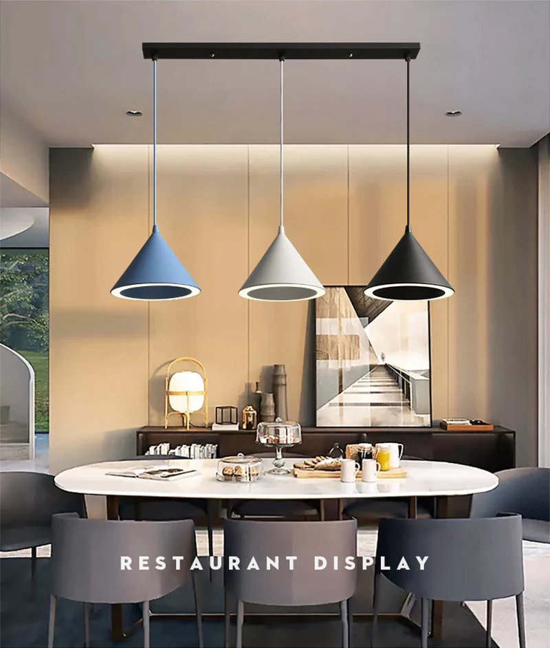 Nordic Simple Modern LED Pendant Lights Makaron Hanging Light Minimalism Dining Room Lights Fixtures Kitchen Lighting Pendants (2)
